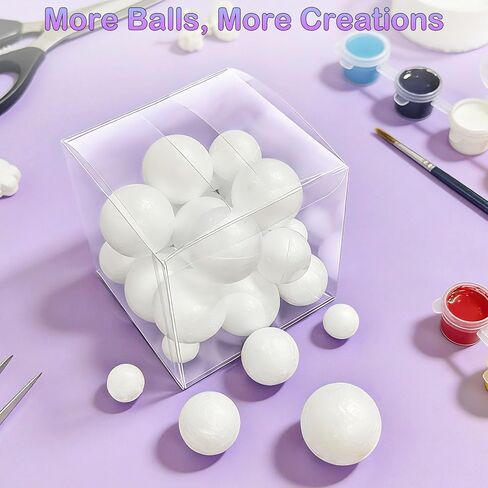 Styrofoam Balls 30 Pack Craft Foam Balls,3 Sizes Smooth Foam Balls for Crafts,Small White Polystyrene Craft Balls for DIY Art Projects,Christmas Ornaments,Wedding Decorations with Transparent Box in Kuwait