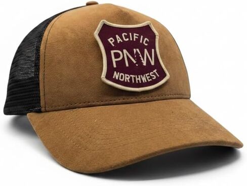 Premium Outdoor Trucker Hat, Tan, Suede on Black Mesh, Structured Shape, Breathable Mesh Backing, Adjustable Snapback in Saudi Arabia