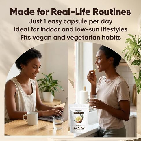 CrownHer Naturals D3 K2, Crown Her Naturals D3 K2 Vitamin 10000 IU+ K2 200 mcg MK-7, Coconut Oil, Extra Strength, Bone & Immune Support, 180 Softgels in Saudi Arabia