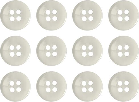 White Dress Shirt Buttons 12 Pack, 12mm, 0.475 in., 19L Style 25, American Made Military Grade for Law Enforcement and Most Service Branches Army Navy Marines Air Force Pilot AG415, Pearlescent-Poly in Saudi Arabia