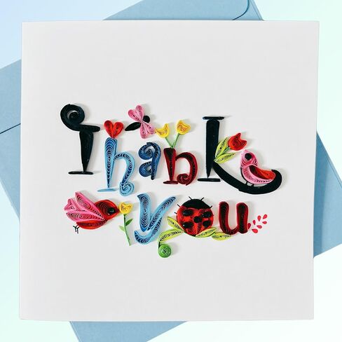 Quilling Cards, Thank You Card, Grateful Thankful Card Flower for Him, Her, Friend, Boss, Mom, Dad with Thank you design (Letter Thank You) in Saudi Arabia