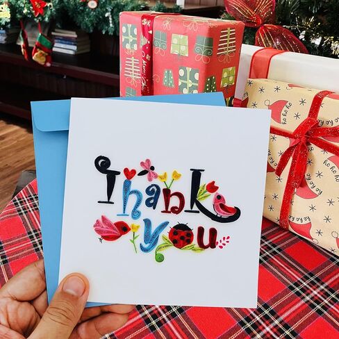 Quilling Cards, Thank You Card, Grateful Thankful Card Flower for Him, Her, Friend, Boss, Mom, Dad with Thank you design (Letter Thank You) in Saudi Arabia