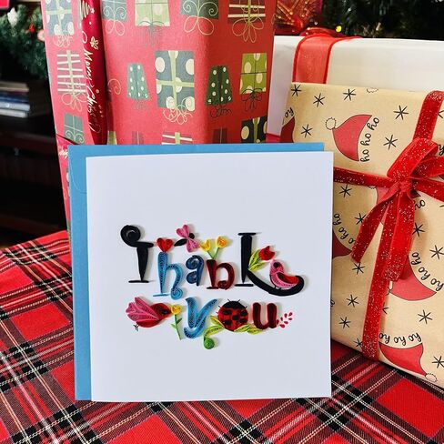 Quilling Cards, Thank You Card, Grateful Thankful Card Flower for Him, Her, Friend, Boss, Mom, Dad with Thank you design (Letter Thank You) in Saudi Arabia