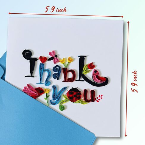 Quilling Cards, Thank You Card, Grateful Thankful Card Flower for Him, Her, Friend, Boss, Mom, Dad with Thank you design (Letter Thank You) in Saudi Arabia