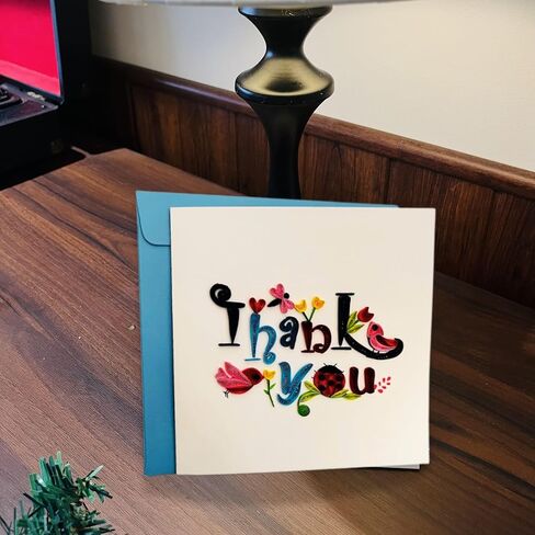 Quilling Cards, Thank You Card, Grateful Thankful Card Flower for Him, Her, Friend, Boss, Mom, Dad with Thank you design (Letter Thank You) in Saudi Arabia