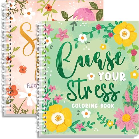 Coloring Books for Adults Relaxation Set of 2, Funny Swear Word Adult Coloring Book for Women, Relaxation Gifts for Women(Floral Design) in Saudi Arabia