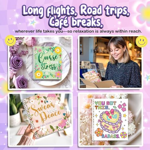 Coloring Books for Adults Relaxation Set of 2, Funny Swear Word Adult Coloring Book for Women, Relaxation Gifts for Women(Floral Design) in Saudi Arabia