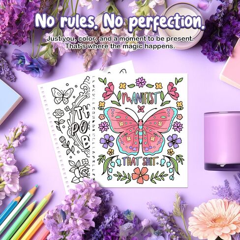 Coloring Books for Adults Relaxation Set of 2, Funny Swear Word Adult Coloring Book for Women, Relaxation Gifts for Women(Floral Design) in Saudi Arabia