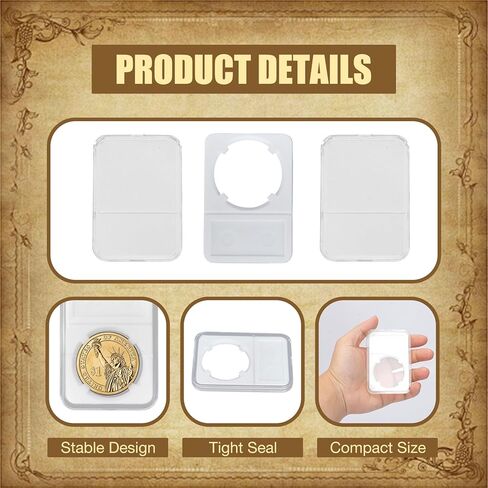20-Pack Coin Slab Display Holder, 40mm Storage Case for Morgan Silver Dollar, Plastic Coin Display Box for American Silver Eagle Coins Organize Collection in Saudi Arabia