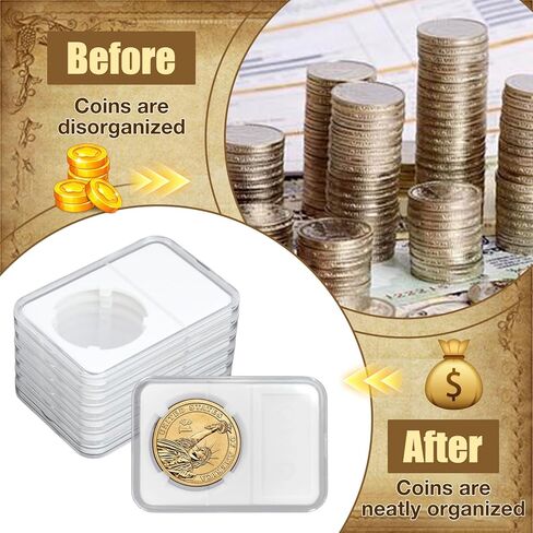 20-Pack Coin Slab Display Holder, 40mm Storage Case for Morgan Silver Dollar, Plastic Coin Display Box for American Silver Eagle Coins Organize Collection in Saudi Arabia