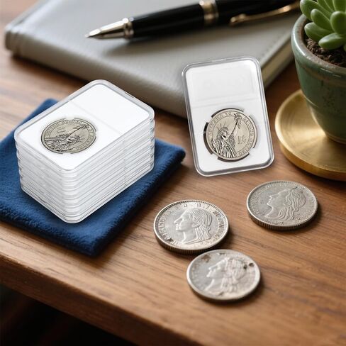 20-Pack Coin Slab Display Holder, 40mm Storage Case for Morgan Silver Dollar, Plastic Coin Display Box for American Silver Eagle Coins Organize Collection in Saudi Arabia