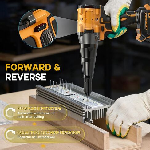 Cordless Rivet Gun Compatible with Dewalt 18V Battery, 12000N Pulling Force, Brushless Pop Rivet Gun for Aluminum and Steel Rivets 1/8", 5/32", 3/16",for Heavy-Duty Riveting, Metal(no Battery) in Saudi Arabia