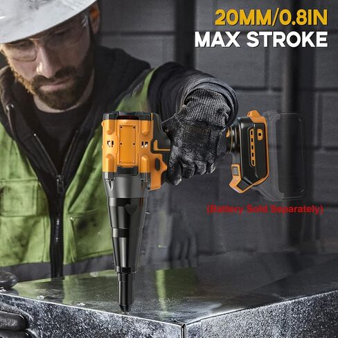 Cordless Rivet Gun Compatible with Dewalt 18V Battery, 12000N Pulling Force, Brushless Pop Rivet Gun for Aluminum and Steel Rivets 1/8", 5/32", 3/16",for Heavy-Duty Riveting, Metal(no Battery) in Saudi Arabia