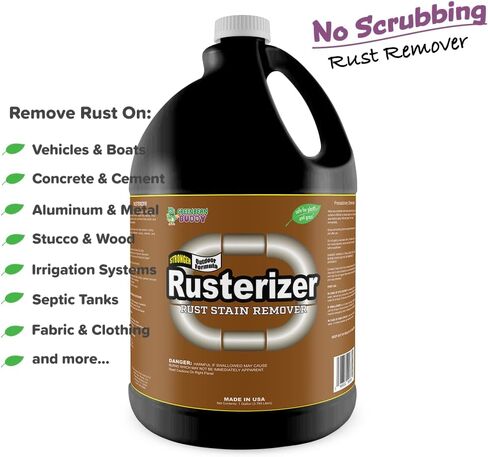 إزالة الصدأ الخرساني من Green Bean Buddy Rusterizer بدون فرك ثقيل، مزيل البقع بالرش، منظف الكالسيوم والليمون، 1 جالون in Kuwait
