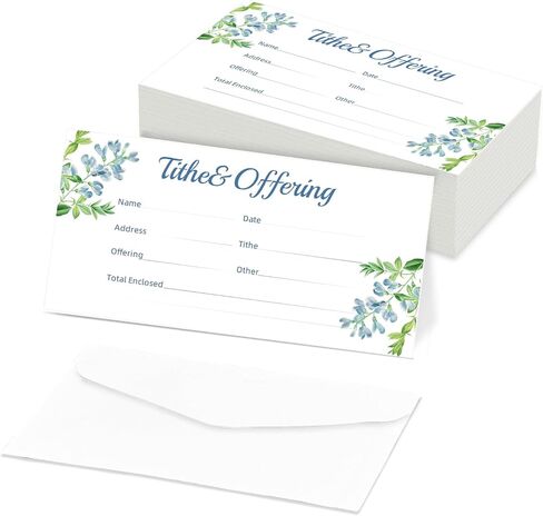 200 PCS 6.42 x 3.23 Inch Church Offering Envelopes - Tithe and Offering Envelopes for Church Donations, Checks and Cash, Great for churches or Non-Profit Organizations (Leaf style, 200) in Saudi Arabia