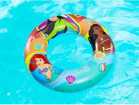 Disney Princess Swim Ring Floaties - Bundle with 2 Inflatable Pool Floats Featuring Moana, Ariel, Mulan for Toddlers Plus Stickers and More | Disney Princess Pool Inner Tubes in Kuwait