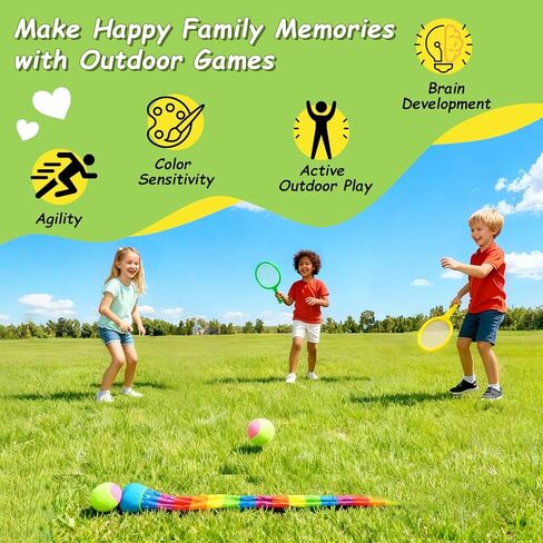 Double the Fun, 2-in-1 Dual-Sided Toss and Catch Game for Kids 3-12, One Sticky Side, One Bounce Side Paddles, Outdoor Toys for Beach, Backyard, Pool, Camping, Fun Gift for Boys Girls in Saudi Arabia