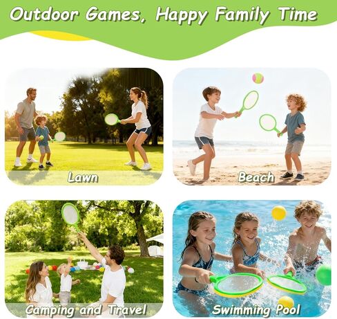 Double the Fun, 2-in-1 Dual-Sided Toss and Catch Game for Kids 3-12, One Sticky Side, One Bounce Side Paddles, Outdoor Toys for Beach, Backyard, Pool, Camping, Fun Gift for Boys Girls in Saudi Arabia