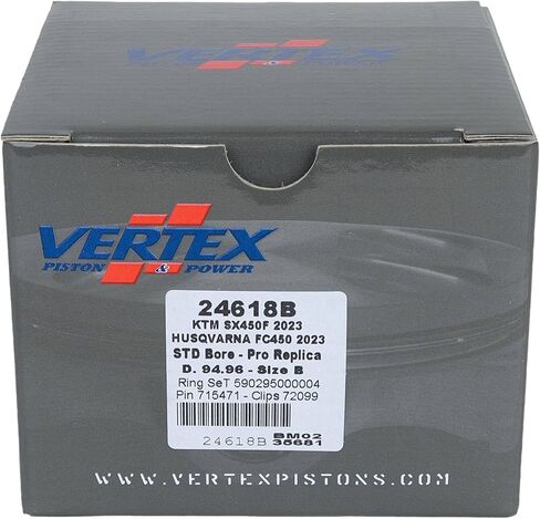 Vertex 24618B مجموعة مكبس طبق الأصل مزورة متوافقة مع استبدال KTM 450 SMR 2023، 450 SX-F Factory 2022-2023، 450 XC-F 2023-2024، Husqvarna FC 450 2023-2024، FC 450 إصدار التراث 2023 in Kuwait