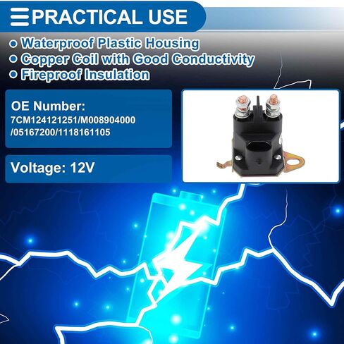 No.7CM124121251 Lawn Mower Starter Solenoid Relay for Gravely ZTX 60, ZTX 52 Stealth, ZTX 52, ZTX 42, ZT XL 60 Starter Solenoid Replacement 2 Pin 1 Pc in Kuwait