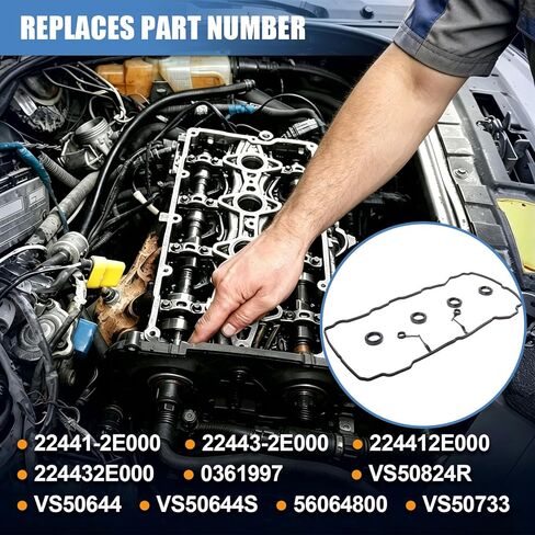 مجموعة حشية غطاء صمام المحرك Sorello 22441-2E000 متوافقة مع Hyundai Elantra 2011-2016، 2013 Elantra GT، لكيا فورتي 2014-2016 Soul 2012-2013 استبدال VS50733 VS50824R 0361997 in Kuwait