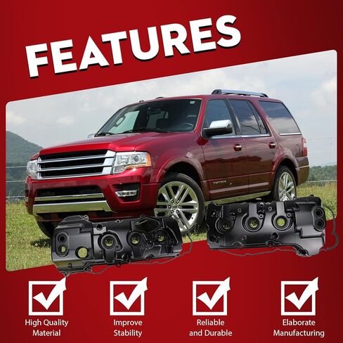 Aluminum Engine Valve Covers Compatible with Ford Expedition F-150 F150 Transit-150 Transit-250 Transit-350 HD Lincoln Navigator 3.5L V6 TURBOCHARGED 2013 2014 2015 2016 2017 2018 2019 2020 2021 2022 in Saudi Arabia