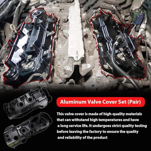 Aluminum Engine Valve Covers Compatible with Ford Expedition F-150 F150 Transit-150 Transit-250 Transit-350 HD Lincoln Navigator 3.5L V6 TURBOCHARGED 2013 2014 2015 2016 2017 2018 2019 2020 2021 2022 in Saudi Arabia