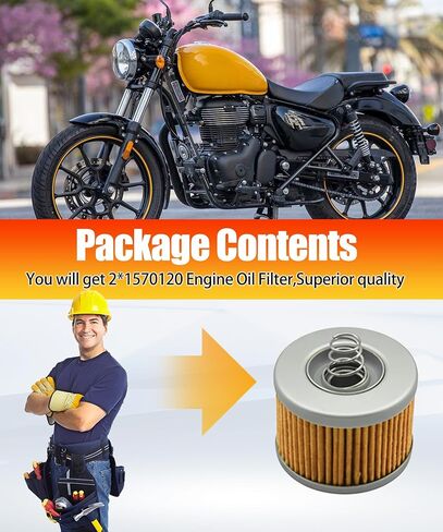 فلتر زيت المحرك 1570120 يناسب Royal Enfield Meteor 350 Classic 350 Hunter 350 Bullet 350 Goan Classic 350,2-pack in Kuwait