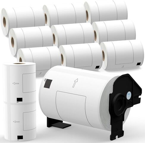 TgSmder-12 Rolls-Compatible with Brother DK-1247 Die-Cut Shipping Labels, 4.07" x 6.4" (103 mm x 164 mm), 1 Detachable Frame, 180 Labels/Roll (2160 Labels), fit for QL 1110NWB, QL 1100 in Saudi Arabia
