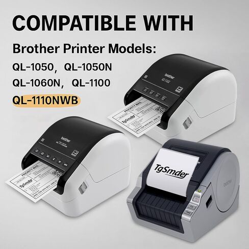 TgSmder-12 Rolls-Compatible with Brother DK-1247 Die-Cut Shipping Labels, 4.07" x 6.4" (103 mm x 164 mm), 1 Detachable Frame, 180 Labels/Roll (2160 Labels), fit for QL 1110NWB, QL 1100 in Saudi Arabia