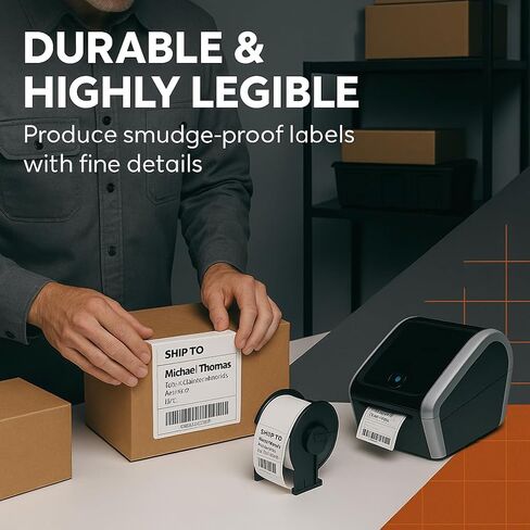 TgSmder-12 Rolls-Compatible with Brother DK-1247 Die-Cut Shipping Labels, 4.07" x 6.4" (103 mm x 164 mm), 1 Detachable Frame, 180 Labels/Roll (2160 Labels), fit for QL 1110NWB, QL 1100 in Saudi Arabia