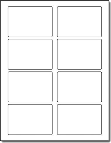 Adhesive Name Tag Stickers, 8 Labels per Sheet, 3 3/8" x 2 1/3" - White Matte Finish Printable Badges for Inkjet/Laser Printers - 250 Sheets / 2,000 Labels in Kuwait