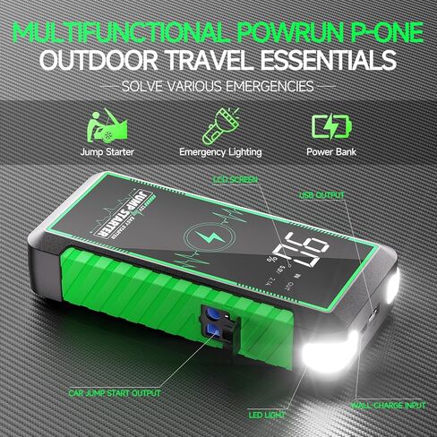 12V 5000A Car Battery Jump Starter, 16000mah Portable Jump Starter Box Jump Starter Battery Pack for Up to 9.0L Gas and 8.0T Diesel Engines with Safety Protection Function (5000A) in Saudi Arabia