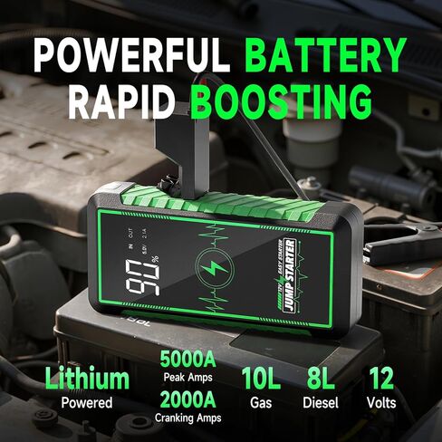 12V 5000A Car Battery Jump Starter, 16000mah Portable Jump Starter Box Jump Starter Battery Pack for Up to 9.0L Gas and 8.0T Diesel Engines with Safety Protection Function (5000A) in Saudi Arabia