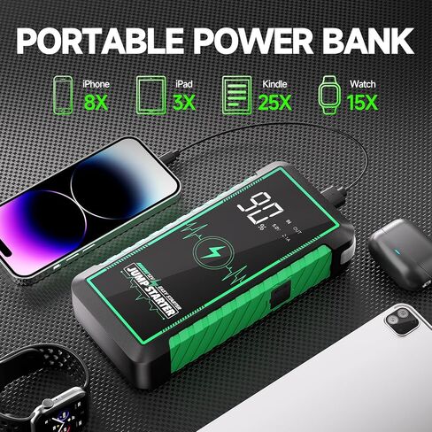 12V 5000A Car Battery Jump Starter, 16000mah Portable Jump Starter Box Jump Starter Battery Pack for Up to 9.0L Gas and 8.0T Diesel Engines with Safety Protection Function (5000A) in Saudi Arabia