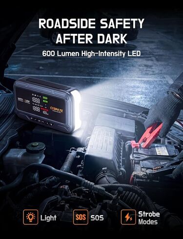 Jump Starter with Air Compressor, 8000A 160 PSI Portable Car Battery Jump Starter with LCD Display, 65W USB-C Fast Charging, All-in-One Emergency Jump Box for All Gas 14L Diesel in Kuwait