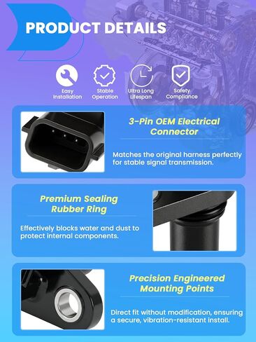 Engine Camshaft Position Sensor 23731-JA11A Replacement for Nissan Altima, Rogue, Sentra, Murano, Pathfinder, for Infiniti G25, G35, Q50, QX60 2.5L 3.5L 3.7L - Replaces 917-740, PC775 in Saudi Arabia