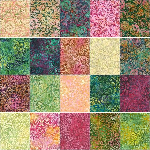 Artisan Batiks Blooming Beauties 42 5 بوصة مربعات ساحرة روبرت كوفمان CHS-1341-42 in Kuwait