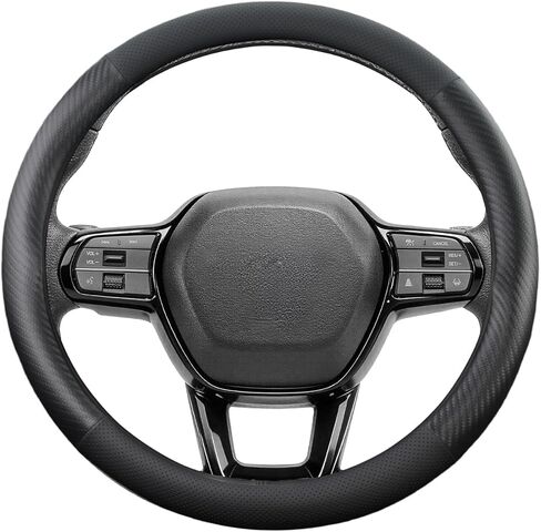 غطاء عجلة القيادة لسيارة Honda Civic، CR-V، Accord، HR-V، Odyssey، Pilot، Passport، Ridgeline، يناسب العجلات مقاس 14.5-15 بوصة، الحجم القياسي (ألياف الكربون غير اللامعة) in Kuwait