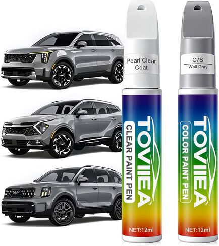 Wolf Gray(C7S) Touch Up Paint Compatible with KIA,2-In-1 Car Scratch Remover Pen,Car Paint Scratch Repair Kit for Scratches,Chips & Nicks,2-PCS SET in Saudi Arabia