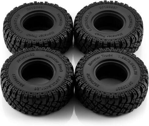 RCLIONS 1.55" Beadlock Tires with Foam Insert for AXIAL AX90069 MST JIMNY UTB18 RC Crawler Trail Truck Car Upgrade Parts in Kuwait