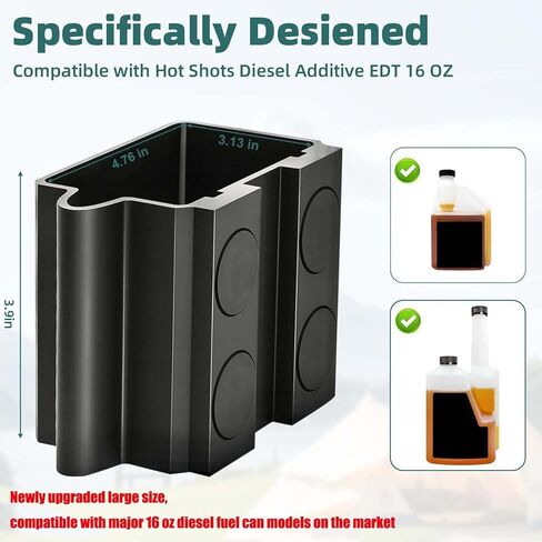 حامل إضافات الديزل المغناطيسي متوافق مع Hot Shots Diesel Treatment 16oz PETG Mount in Kuwait