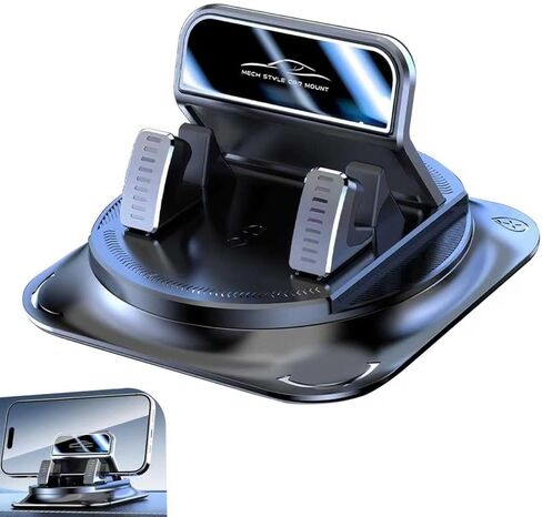 360 Degree Rotation Car Phone Holder, Non-Slip Dashboard Navigation Bracket with One-Hand Operation, Stable Anti-Scratch Automotive Dash Cell Phone Mount for Most Cars (Black) in Kuwait
