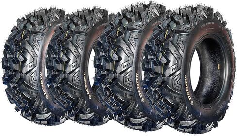 Garvee Set of 4 AT25X8-12 & AT25X10-12 6PR ATV UTV Tires, All Terrain 25x8x12 Tubeless Tires for Mud, Trail, Sand, Gravel & Street, Heavy-Duty Design for Off-Road Riding in Kuwait