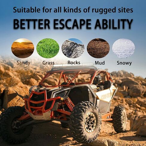 Garvee Set of 4 AT25X8-12 & AT25X10-12 6PR ATV UTV Tires, All Terrain 25x8x12 Tubeless Tires for Mud, Trail, Sand, Gravel & Street, Heavy-Duty Design for Off-Road Riding in Kuwait