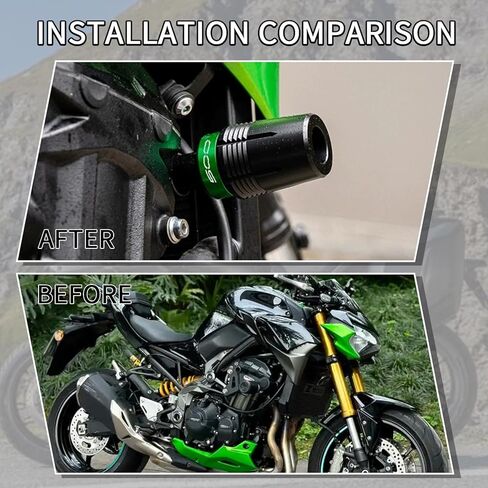 CNC with POM Motorcycle Frame Sliders Crash Pad Falling Protection (Green) Competible With Ninja 500 500SE 2025 Z500 2024 Ninja 400 Ninja400 Z400 Z 400 2018-2024 2025 (Green) in Saudi Arabia
