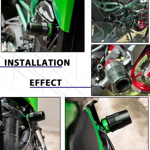 CNC with POM Motorcycle Frame Sliders Crash Pad Falling Protection (Green) Competible With Ninja 500 500SE 2025 Z500 2024 Ninja 400 Ninja400 Z400 Z 400 2018-2024 2025 (Green) in Saudi Arabia