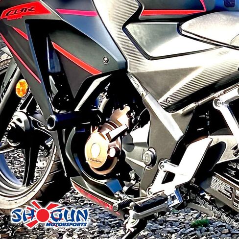 Shogun Hon CBR300R CBR 300 2015 2016 2017 2018 2019 2020 2021 2022 منزلقات إطار سوداء بدون قطع تناسب موديلات ABS وغير ABS - 750-3149 - صنع في الولايات المتحدة الأمريكية in Kuwait