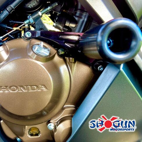 Shogun Hon CBR300R CBR 300 2015 2016 2017 2018 2019 2020 2021 2022 منزلقات إطار سوداء بدون قطع تناسب موديلات ABS وغير ABS - 750-3149 - صنع في الولايات المتحدة الأمريكية in Kuwait