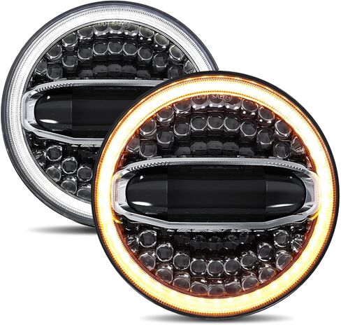 7x6 5x7 H6054 مصابيح أمامية LED عالية منخفضة الشعاع مختومة DOT 110W 8400LM متوافقة مع جيب شيروكي XJ Wrangler YJ Comanche MJ GMC Savana Safari Ford استبدال أسود in Kuwait